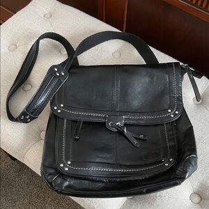 The Sak Black Leather Back Pack Style Bag